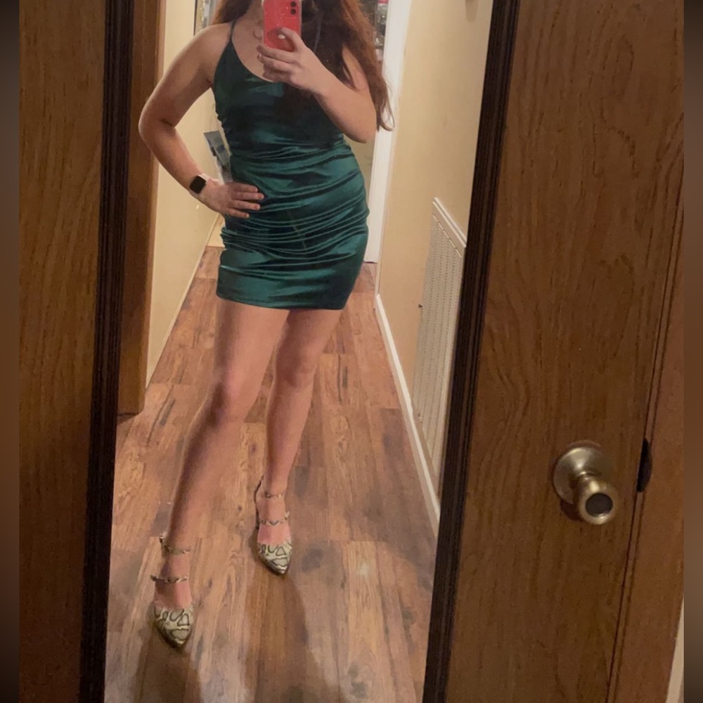 Green Satin Homecoming/Cocktail dress